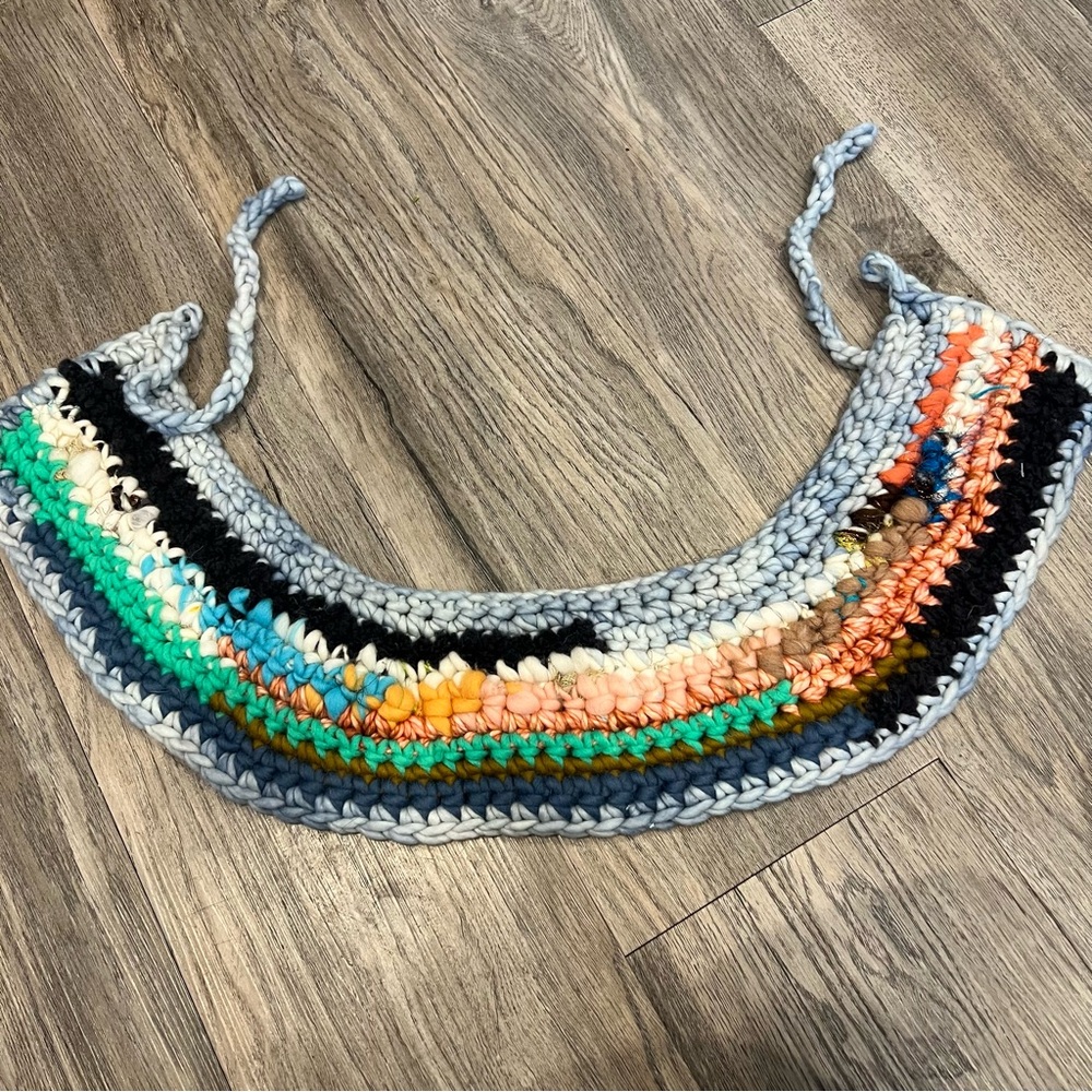 Handmade Crochet Colourful Crochet Granny Wrap Unique with Tie Boho - Picture 6 of 6